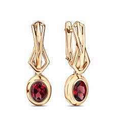 Золотые серьги с гранатом Золотые серьги с гранатом