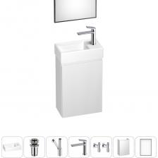 Комплексное предложение по специальной цене от Wellsee. ВАННАЯ КОМНАТА В СТИЛЕ WELLSEE Тумба с раковиной имеет длину всего 40 см и предназначена для небольших помещений. Надежные крепления, входящие в комплект поставки, способны выдерживать нагрузку до 100 кг. Основа тумбы – высококачественная импрегнированная плита МДФ, пропитанная специальным составом для усиления стойкости материала и максимальной защиты от влаги. Благодаря грязеотталкивающему слою минералов и повышенным антиадгезионным свойствам поверхность раковины не впитывает грязь и известковый налет. Дизайнерская сантехника изготовлена в едином стиле: изделия прекрасно дополняют друг друга и формируют органичный тандем с латунными сифонами, донными клапанами, выпусками, угловыми вентилями, элегантными аксессуарами и зеркалами из коллекции 7 Rays' Spectrum. Гарантируем 100% качество и целостность изделий комплекта. Комплексное предложение по специальной цене от Wellsee. ВАННАЯ КОМНАТА В СТИЛЕ WELLSEE Тумба с раковиной имеет длину всего 40 см и предназначена для небольших помещений. Надежные крепления, входящие в комплект поставки, способны выдерживать нагрузку до 100 кг. Основа тумбы – высококачественная импрегнированная плита МДФ, пропитанная специальным составом для усиления стойкости материала и максимальной защиты от влаги. Благодаря грязеотталкивающему слою минералов и повышенным антиадгезионным свойствам поверхность раковины не впитывает грязь и известковый налет. Дизайнерская сантехника изготовлена в едином стиле: изделия прекрасно дополняют друг друга и формируют органичный тандем с латунными сифонами, донными клапанами, выпусками, угловыми вентилями, элегантными аксессуарами и зеркалами из коллекции 7 Rays' Spectrum. Гарантируем 100% качество и целостность изделий комплекта.