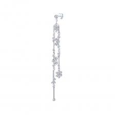 Серебряная серьга с фианитами и родированием Серебряная серьга с фианитами и родированием