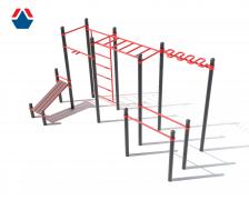 Воркаут комплекс К-108 рукоход, рукоход змейка, шв.стенка, турник, скамья, брусья (ДПК, заглушки ста Воркаут комплекс К-108 рукоход, рукоход змейка, шв.стенка, турник, скамья, брусья (ДПК, заглушки ста