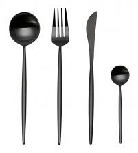 Набор столовых приборов Maison Maxx Stainless Steel Modern Flatware Set (4 предмета) черный Набор столовых приборов Maison Maxx Stainless Steel Modern Flatware Set (4 предмета) черный
