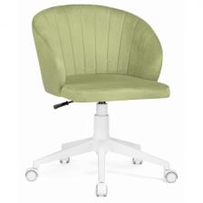 Кресло офисное на колесиках с белой крестовиной Woodville Пард confetti green 464234 Кресло офисное на колесиках с белой крестовиной Woodville Пард confetti green 464234