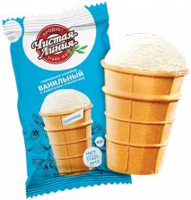 Мороженое Чистая линия пломбир ванильный в вафельном стаканчике 80г Мороженое Чистая линия пломбир ванильный в вафельном стаканчике 80г