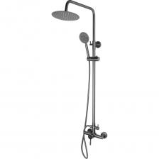 Изготовлена из нержавеющей стали, покрытие:эмаль, цвет графит. Полный набор в одной коробке.Тропический душ: ультратонкая лейка диаметром 20 см с вращением на 40 градусов. Изготовлена из нержавеющей стали. 90 резиновых форсунок для комфортного душа. Специальная прокладка-фильтр задерживает крупные частицы, предотвращая засорение.Ручная лейка из нержавеющей стали: легкая, прочная, с одним режимом.Шланг в цвет душевой стойки.Штанга с резьбовым соединением.Крепление к стене с монолитным держателем из нержавеющей стали. Фиксатор закрепляется двумя штифтами (в комплекте).Фиксатор тропического душа с поворотным винтом из нержавеющей стали.Размеры душевой стойки: 158х46х21 см. Изготовлена из нержавеющей стали, покрытие:эмаль, цвет графит. Полный набор в одной коробке.Тропический душ: ультратонкая лейка диаметром 20 см с вращением на 40 градусов. Изготовлена из нержавеющей стали. 90 резиновых форсунок для комфортного душа. Специальная прокладка-фильтр задерживает крупные частицы, предотвращая засорение.Ручная лейка из нержавеющей стали: легкая, прочная, с одним режимом.Шланг в цвет душевой стойки.Штанга с резьбовым соединением.Крепление к стене с монолитным держателем из нержавеющей стали. Фиксатор закрепляется двумя штифтами (в комплекте).Фиксатор тропического душа с поворотным винтом из нержавеющей стали.Размеры душевой стойки: 158х46х21 см.