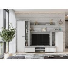 Готовая гостиная Woodville Swede цемент светлый / белый 499615 Готовая гостиная Woodville Swede цемент светлый / белый 499615