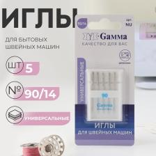 Иглы для бытовых швейных машин, универсальные, №90/14, 5 шт., NU Иглы для бытовых швейных машин, универсальные, №90/14, 5 шт., NU