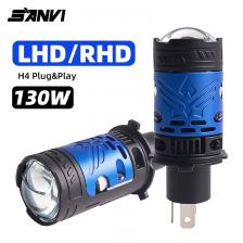 SANVI 130W G3 H4 Bi светодиодный гиперболоидный объектив для автомобильной лампы H4 фары турболампы Plug and Play мотоцикл дальнего ближнего света 12V 6000K SANVI 130W G3 H4 Bi светодиодный гиперболоидный объектив для автомобильной лампы H4 фары турболампы Plug and Play мотоцикл дальнего ближнего света 12V 6000K