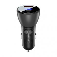 Автозарядка ACEFAST B6 metal car charger 63W USB-A+USB-C with digital display с цифровым дисплеем AF-B6-TBK Автозарядка ACEFAST B6 metal car charger 63W USB-A+USB-C with digital display с цифровым дисплеем AF-B6-TBK
