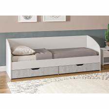 Кровать - тахта «Клик Мебель. Софа», с ящиком «Мико», 900x2000 мм, цвет бриллиант/бетон Кровать - тахта «Клик Мебель. Софа», с ящиком «Мико», 900x2000 мм, цвет бриллиант/бетон