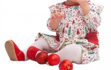 Уютное рождественское платье для девочки в красном/зеленом/цвете слоновой кости Tesa Babe Уютное рождественское платье для девочки в красном/зеленом/цвете слоновой кости Tesa Babe