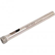 Сверло алмазное предназначено для сверления стекла, кафеля, керамической плитки, изделий из керамики и гранита 1-3 категории жесткости. Сверла не имеют направляющее сверло. Не предназначены для работы в ударном режиме и без охлаждения водой. Необходимо ограничивать скорость подачи и частоту оборотов во избежание перегрева коронки. Для работы лучше всего использовать аккумуляторную дрель или шуруповерт, имеющий высокий крутящий момент в сочетании с невысокими оборотами. Внимание, изображение товара может отличаться от реального! Верные параметры указаны в технических характеристиках товара. Сверло алмазное предназначено для сверления стекла, кафеля, керамической плитки, изделий из керамики и гранита 1-3 категории жесткости. Сверла не имеют направляющее сверло. Не предназначены для работы в ударном режиме и без охлаждения водой. Необходимо ограничивать скорость подачи и частоту оборотов во избежание перегрева коронки. Для работы лучше всего использовать аккумуляторную дрель или шуруповерт, имеющий высокий крутящий момент в сочетании с невысокими оборотами. Внимание, изображение товара может отличаться от реального! Верные параметры указаны в технических характеристиках товара.