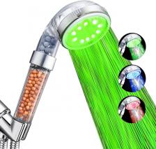 Светодиодная анионная насадка для душа с дождевой спа-контролем температуры, насадка для душа под давлением, экономия воды, 3/7 цветов, ручной душ для ванной комнаты Светодиодная анионная насадка для душа с дождевой спа-контролем температуры, насадка для душа под давлением, экономия воды, 3/7 цветов, ручной душ для ванной комнаты