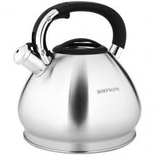 Чайник из нержавеющей стали со свистком Hoffmann 4,5 л. Для всех типов плит, для индукционной, газовой плиты Чайник из нержавеющей стали со свистком Hoffmann 4,5 л. Для всех типов плит, для индукционной, газовой плиты