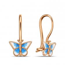 Золотые серьги с эмалью Золотые серьги с эмалью