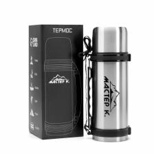 Термос Мастер К «Движение», 1.2 л, 9.8x34 см, с кружкой, сохраняет тепло 18 ч, нержавеющая сталь, цвет хром Термос Мастер К «Движение», 1.2 л, 9.8x34 см, с кружкой, сохраняет тепло 18 ч, нержавеющая сталь, цвет хром