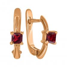 Золотые серьги с гранатом Золотые серьги с гранатом