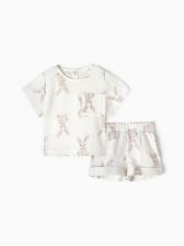 Комплект детский (футболка, шорты) MINAKU, белый, рост 74-80 Комплект детский (футболка, шорты) MINAKU, белый, рост 74-80