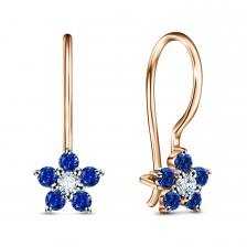 Золотые детские серьги с фианитами Золотые детские серьги с фианитами