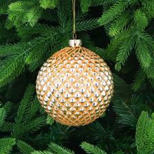 Игрушка ёлочная Yancheng Shiny шар стеклянный золотистый 12 см Игрушка ёлочная Yancheng Shiny шар стеклянный золотистый 12 см