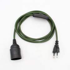 Текстильный кабель питания 220В с выключателем E27 Текстильный кабель питания 220В с выключателем E27
