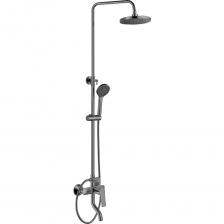 Душевая система 3-х функциональная GOLDEN FOX® серия Thames Корпус: латунь Цвет: пепельный Картридж: ?35 мм, пластиковый с керамическими пластинами, шумоподавляющая сетка, брендированный Излив: нержавеющая сталь, длина-85мм, высота-135мм, поворотный 360° Аэратор: пластиковый, съемный, внутр.резьба, ?22мм Переключатель режимов (картридж): пластиковый с керамическим пластинами, поворотный на 360°, ?22мм Тропическая лейка: ABS-пластик, ?250мм. Количество силиконовых форсунков: 129 Лейка для душа (ручная): ABS-пластик, ?120мм. Количество пластиковых форсунков: 119 Шланг: ПВХ, длина 1500мм Штанга: нержав. сталь, длина min-692мм, max-1140мм, вылет штанги-344мм В комплекте: эксцентрики (2шт.), отражатели (2шт, высота 20мм), держатель для лейки (пластик 1шт.), держатель штанги с крепежным набором (металл 1 шт.), паспорт Душевая система 3-х функциональная GOLDEN FOX® серия Thames Корпус: латунь Цвет: пепельный Картридж: ?35 мм, пластиковый с керамическими пластинами, шумоподавляющая сетка, брендированный Излив: нержавеющая сталь, длина-85мм, высота-135мм, поворотный 360° Аэратор: пластиковый, съемный, внутр.резьба, ?22мм Переключатель режимов (картридж): пластиковый с керамическим пластинами, поворотный на 360°, ?22мм Тропическая лейка: ABS-пластик, ?250мм. Количество силиконовых форсунков: 129 Лейка для душа (ручная): ABS-пластик, ?120мм. Количество пластиковых форсунков: 119 Шланг: ПВХ, длина 1500мм Штанга: нержав. сталь, длина min-692мм, max-1140мм, вылет штанги-344мм В комплекте: эксцентрики (2шт.), отражатели (2шт, высота 20мм), держатель для лейки (пластик 1шт.), держатель штанги с крепежным набором (металл 1 шт.), паспорт