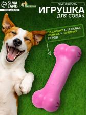 Игрушка жевательная «Вкусная кость» с отверстиями для лакомств, TPR, 11 см, розовая Игрушка жевательная «Вкусная кость» с отверстиями для лакомств, TPR, 11 см, розовая