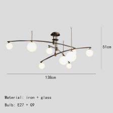 Люстра IWP белая стеклянная золотая/черная Люстра IWP белая стеклянная золотая/черная