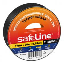 изолента SAFELINE THERMO 19ммХ20м термостойкая до +105°C черный изолента SAFELINE THERMO 19ммХ20м термостойкая до +105°C черный