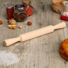 Скалка с ручками для теста, дерево берёза, 35x3.5 см Скалка с ручками для теста, дерево берёза, 35x3.5 см