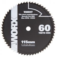 диск пильный WORX 60T 115х1,2х9,5мм по металлу диск пильный WORX 60T 115х1,2х9,5мм по металлу