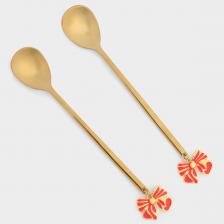 Набор ложек десертных Anna Lafarg Зимняя Бант 2шт Набор ложек десертных Anna Lafarg Зимняя Бант 2шт