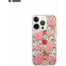 Чехол K-DOO Flowers iPhone 14 Pro, розовый Чехол K-DOO Flowers iPhone 14 Pro, розовый