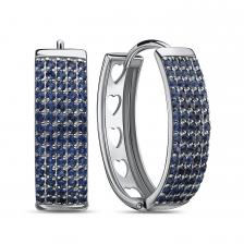 Серебряные серьги с сапфирами Серебряные серьги с сапфирами