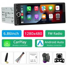 1DIN 6,86-дюймовый беспроводной Carplay Android Auto автомобильный радиоприемник Bluetooth мультимедийный видео MP5-плеер с поддержкой USB камеры заднего вида 1DIN 6,86-дюймовый беспроводной Carplay Android Auto автомобильный радиоприемник Bluetooth мультимедийный видео MP5-плеер с поддержкой USB камеры заднего вида