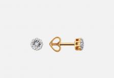 Серьги золотые Бриллиант DIAMANT Серьги золотые Бриллиант DIAMANT