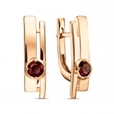 Золотые серьги с гранатом Золотые серьги с гранатом