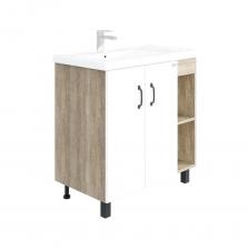 Тумба с раковиной Onika ТИМБЕР 80 напольная, белая мат./дуб сонома, правая 108045 Тумба с раковиной Onika ТИМБЕР 80 напольная, белая мат./дуб сонома, правая 108045