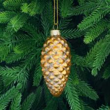 Игрушка ёлочная Yancheng Shiny шар стеклянный золотистый шишка 5х5х9 см Игрушка ёлочная Yancheng Shiny шар стеклянный золотистый шишка 5х5х9 см