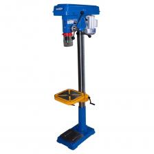 Вертикально-сверлильный станок с ручным управлением (далее по тексту - станок, сверлильный станок) предназначен для выполнения сверлильных работ в различных материалах: металле, стали, дереве, пластмассе. Сверлильный станок имеет возможность изменения высоты угла наклона рабочего стола, возможность регулировки скорости вращения шпинделя, установку необходимой глубины сверления. Это позволяет выполнять работы с высокой точностью и производительностью. На вал якоря двигателя крепится ручьевой ведущий шкив. Вращение с ведущего шкива передается клиновым ремнем на шкив ведомый. Ось шкива ведомого приводит во вращение шпиндель станка. На конус шпинделя крепится ключевой патрон 20 мм (MT2). Сверла, закрепляемые в патроне, являются основным рабочим инструментом для обработки выбранных материалов. Использование сверлильного станка по назначению предполагает соблюдение инструкций по эксплуатации, а также необходимое техническое обслуживание. Сверлильный станок рассчитан на повторно-кратковременный режим работы (S3) с периодом времени: работа/перерыв - 15мин/5мин. Вертикально-сверлильный станок с ручным управлением (далее по тексту - станок, сверлильный станок) предназначен для выполнения сверлильных работ в различных материалах: металле, стали, дереве, пластмассе. Сверлильный станок имеет возможность изменения высоты угла наклона рабочего стола, возможность регулировки скорости вращения шпинделя, установку необходимой глубины сверления. Это позволяет выполнять работы с высокой точностью и производительностью. На вал якоря двигателя крепится ручьевой ведущий шкив. Вращение с ведущего шкива передается клиновым ремнем на шкив ведомый. Ось шкива ведомого приводит во вращение шпиндель станка. На конус шпинделя крепится ключевой патрон 20 мм (MT2). Сверла, закрепляемые в патроне, являются основным рабочим инструментом для обработки выбранных материалов. Использование сверлильного станка по назначению предполагает соблюдение инструкций по эксплуатации, а также необходимое техническое обслуживание. Сверлильный станок рассчитан на повторно-кратковременный режим работы (S3) с периодом времени: работа/перерыв - 15мин/5мин.