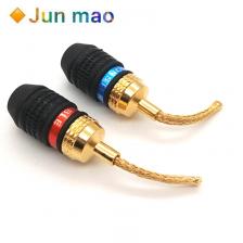 1 пара, Банановый штекер, медный провод, плетеный, позолоченный, усилитель звука, Электронная розетка 1 пара, Банановый штекер, медный провод, плетеный, позолоченный, усилитель звука, Электронная розетка