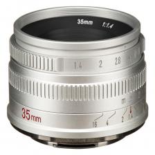 Объектив 7artisans 35mm f/1.4, Canon RF Mount, серебристый Объектив 7artisans 35mm f/1.4, Canon RF Mount, серебристый
