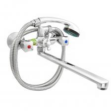 Смеситель для ванны Juguni хром двухвентильный с длинным изливом с лейкой (0402.642A) Смеситель для ванны Juguni хром двухвентильный с длинным изливом с лейкой (0402.642A)