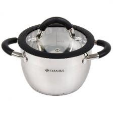 Кастрюля Daniks Орландо GS-01435-16CA нерж крышка стекло серебр 2 л индукц Кастрюля Daniks Орландо GS-01435-16CA нерж крышка стекло серебр 2 л индукц