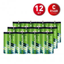 Батарейка Ergolux С R14 1,5 В (12 шт.) (R14SR2) Батарейка Ergolux С R14 1,5 В (12 шт.) (R14SR2)