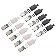 10 шт. тип C USB 3.1 штекерный разъем 24-контактный сварочный кабель передачи данных Lnterface DIY аксессуары для кабеля для передачи данных черный, белый цвет 10 шт. тип C USB 3.1 штекерный разъем 24-контактный сварочный кабель передачи данных Lnterface DIY аксессуары для кабеля для передачи данных черный, белый цвет