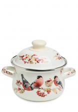 Кастрюля эмалированная "Снегири" Кастрюля эмалированная "Снегири"