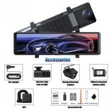 Aprilboy B19 4K 12-дюймовое зеркало Dash Cam, цифровое внутреннее зеркало с GPS, Wi-Fi, петля ночного видения, запись потоковой передачи мультимедиа Aprilboy B19 4K 12-дюймовое зеркало Dash Cam, цифровое внутреннее зеркало с GPS, Wi-Fi, петля ночного видения, запись потоковой передачи мультимедиа