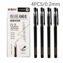 Гелевые ручки MROOFUL 0,2 мм, белые и черные, набор из 4 штук Гелевые ручки MROOFUL 0,2 мм, белые и черные, набор из 4 штук