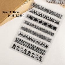 Силиконовый штамп "Винтажный волнистый кружевной узор" YZ-TMGJLS-01 Силиконовый штамп "Винтажный волнистый кружевной узор" YZ-TMGJLS-01