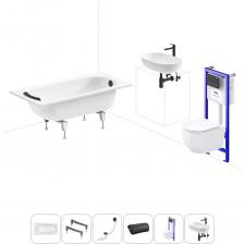 Комплексное предложение для обустройства ванной комнаты. Каждый элемент набора продуман и отвечает лучшим сантехническим решениям для ежедневного комфорта, максимальной гигиены и гарантирует надежный и безопасный монтаж. ВАННА ИЗ ПРЕССОВАННОЙ СТАЛИ ОТ SANITANA BLB Стальная ванна со стекловидной эмалью Europa толщиной 2,2 мм производится в длину от 105 до 170 см, шириной от 70 до 75 см. Ванна из стали с трехслойной стекловидной эмалью двойного обжига не подвержена истиранию, выцветанию и воздействию ультрафиолета (испытанная устойчивость согласно ISO 28706-1, ISO 28706-2 и EN 14516), что позволяет сохранить равномерный белый цвет на протяжении длительного срока службы. ПРОЧНЫЕ ОПОРЫ ИЗ СТАЛИ Ванна Europa 2,2 монтируется к стене, в угол или встраивается в нишу. Оригинальные металлические ножки с регулировкой по высоте надежно фиксируют чашу и равномерно распределяют динамическую нагрузку до 300 кг. КОМПАКТНЫЙ СИФОН Автоматический слив-перелив Useful Extras с донным клапаном click-clack и съемной накладкой на перелив изготовлен из полипропилена повышенной прочности и высокой термической устойчивостью. Функция верхней очистки позволяет с легкостью устранять возможные засоры, а плоский гидрозатвор служит барьером для неприятных канализационных газов. ПОДГОЛОВНИК НА ВАКУУМНЫХ ПРИСОСКАХ Полиуретановый подголовник на ванну адаптируется к анатомическим изгибам тела и исключает неприятные ощущения от контакта с твердым бортиком ванны. Термопластичный материал равномерно распределяет давление на голову, шею, плечи и снимает напряжение. Поверхность изделия не впитывает влагу и запахи, что гарантирует высокий уровень гигиены и износостойкость при продолжительном контакте с водой. ПОДВЕСНОЙ УНИТАЗ WELLSEE С СИСТЕМОЙ СМЫВА «ТОРНАДО» Безободковая чаша из санфарфора имеет плавную округлую форму с открытым смывным краем. Сверхпрочное антимикробное покрытие CeramicTop не позволяет скапливаться бактериям на поверхности унитаза и облегчает очистку изделия от загрязнений. Революционная система водоворота VortexFlow, в основе которой – мощное торнадо, эффективно омывает чашу и быстро удаляет выделения. Подвесная чаша оснащена сиденьем из дюропласта Saniplex с микролифтом. С помощью системы QuickOff Easy установить или снять сиденье вместе с крышкой можно всего за несколько секунд. Гладкая поверхность не задерживает пыль и грязь, а для ухода достаточно регулярно протирать изделие влажной салфеткой. УНИВЕРСАЛЬНАЯ ИНСТАЛЛЯЦИЯ С БЕСШОВНЫМ БАЧКОМ Инсталляционная система Lavinia Boho Relfix с универсальным комплектом креплений позволяет производить не только стандартный «прямой» монтаж рамы к стене, но и осуществлять «поворотный» монтаж, вплоть до установки в угол помещения. Цельнолитой бачок системы изготовлен из долговечного полимерного материала HDPE, изолирован от конденсационной влаги и защищен от образования плесени. Все соединительные элементы бачка для подключения инсталляции к трубопроводу изготовлены из прочной латуни. ЗВУКОИЗОЛЯЦИОННАЯ ПАНЕЛЬ Шумоизоляционная пластина Lavinia Boho RelFix для подвесного унитаза снижает шум воды, сливаемой из бачка инсталляционной системы. Дополнительно панель служит амортизирующей прослойкой между керамикой и плиткой и защищает поверхности от повреждений. УЛЬТРАТОНКАЯ КЛАВИША СМЫВА Клавиша изготовлена из высококачественного пластика с антибактериальным покрытием SanitiZed и легко очищается от загрязнений. Механизм активации смыва рассчитан на 200.000 циклов (или 15 лет бесперебойной работы). УМЫВАЛЬНАЯ ЗОНА С КЕРАМИЧЕСКОЙ РАКОВИНОЙ ОТ WELLSEE В комплексное предложение для обустройства ванной комнаты входит готовое дизайнерское решение умывальной зоны в едином стиле от Wellsee. В набор включены: — накладная раковина Chic Riviera из санфарфора RefCeram с увеличенной гарантией 25 лет. Эргономичная чаша шириной 60 см и высотой 15 см с плавным изгибом тонких стенок максимально удобна для умывания, чистки зубов и бритья. Умывальник устанавливается на ровную поверхность столешницы или тумбы; — отдельностоящий латунный смеситель ICON! for life высотой 31,1 см с прочными гибкими шлангами. Высокая точность управлени Комплексное предложение для обустройства ванной комнаты. Каждый элемент набора продуман и отвечает лучшим сантехническим решениям для ежедневного комфорта, максимальной гигиены и гарантирует надежный и безопасный монтаж. ВАННА ИЗ ПРЕССОВАННОЙ СТАЛИ ОТ SANITANA BLB Стальная ванна со стекловидной эмалью Europa толщиной 2,2 мм производится в длину от 105 до 170 см, шириной от 70 до 75 см. Ванна из стали с трехслойной стекловидной эмалью двойного обжига не подвержена истиранию, выцветанию и воздействию ультрафиолета (испытанная устойчивость согласно ISO 28706-1, ISO 28706-2 и EN 14516), что позволяет сохранить равномерный белый цвет на протяжении длительного срока службы. ПРОЧНЫЕ ОПОРЫ ИЗ СТАЛИ Ванна Europa 2,2 монтируется к стене, в угол или встраивается в нишу. Оригинальные металлические ножки с регулировкой по высоте надежно фиксируют чашу и равномерно распределяют динамическую нагрузку до 300 кг. КОМПАКТНЫЙ СИФОН Автоматический слив-перелив Useful Extras с донным клапаном click-clack и съемной накладкой на перелив изготовлен из полипропилена повышенной прочности и высокой термической устойчивостью. Функция верхней очистки позволяет с легкостью устранять возможные засоры, а плоский гидрозатвор служит барьером для неприятных канализационных газов. ПОДГОЛОВНИК НА ВАКУУМНЫХ ПРИСОСКАХ Полиуретановый подголовник на ванну адаптируется к анатомическим изгибам тела и исключает неприятные ощущения от контакта с твердым бортиком ванны. Термопластичный материал равномерно распределяет давление на голову, шею, плечи и снимает напряжение. Поверхность изделия не впитывает влагу и запахи, что гарантирует высокий уровень гигиены и износостойкость при продолжительном контакте с водой. ПОДВЕСНОЙ УНИТАЗ WELLSEE С СИСТЕМОЙ СМЫВА «ТОРНАДО» Безободковая чаша из санфарфора имеет плавную округлую форму с открытым смывным краем. Сверхпрочное антимикробное покрытие CeramicTop не позволяет скапливаться бактериям на поверхности унитаза и облегчает очистку изделия от загрязнений. Революционная система водоворота VortexFlow, в основе которой – мощное торнадо, эффективно омывает чашу и быстро удаляет выделения. Подвесная чаша оснащена сиденьем из дюропласта Saniplex с микролифтом. С помощью системы QuickOff Easy установить или снять сиденье вместе с крышкой можно всего за несколько секунд. Гладкая поверхность не задерживает пыль и грязь, а для ухода достаточно регулярно протирать изделие влажной салфеткой. УНИВЕРСАЛЬНАЯ ИНСТАЛЛЯЦИЯ С БЕСШОВНЫМ БАЧКОМ Инсталляционная система Lavinia Boho Relfix с универсальным комплектом креплений позволяет производить не только стандартный «прямой» монтаж рамы к стене, но и осуществлять «поворотный» монтаж, вплоть до установки в угол помещения. Цельнолитой бачок системы изготовлен из долговечного полимерного материала HDPE, изолирован от конденсационной влаги и защищен от образования плесени. Все соединительные элементы бачка для подключения инсталляции к трубопроводу изготовлены из прочной латуни. ЗВУКОИЗОЛЯЦИОННАЯ ПАНЕЛЬ Шумоизоляционная пластина Lavinia Boho RelFix для подвесного унитаза снижает шум воды, сливаемой из бачка инсталляционной системы. Дополнительно панель служит амортизирующей прослойкой между керамикой и плиткой и защищает поверхности от повреждений. УЛЬТРАТОНКАЯ КЛАВИША СМЫВА Клавиша изготовлена из высококачественного пластика с антибактериальным покрытием SanitiZed и легко очищается от загрязнений. Механизм активации смыва рассчитан на 200.000 циклов (или 15 лет бесперебойной работы). УМЫВАЛЬНАЯ ЗОНА С КЕРАМИЧЕСКОЙ РАКОВИНОЙ ОТ WELLSEE В комплексное предложение для обустройства ванной комнаты входит готовое дизайнерское решение умывальной зоны в едином стиле от Wellsee. В набор включены: — накладная раковина Chic Riviera из санфарфора RefCeram с увеличенной гарантией 25 лет. Эргономичная чаша шириной 60 см и высотой 15 см с плавным изгибом тонких стенок максимально удобна для умывания, чистки зубов и бритья. Умывальник устанавливается на ровную поверхность столешницы или тумбы; — отдельностоящий латунный смеситель ICON! for life высотой 31,1 см с прочными гибкими шлангами. Высокая точность управлени